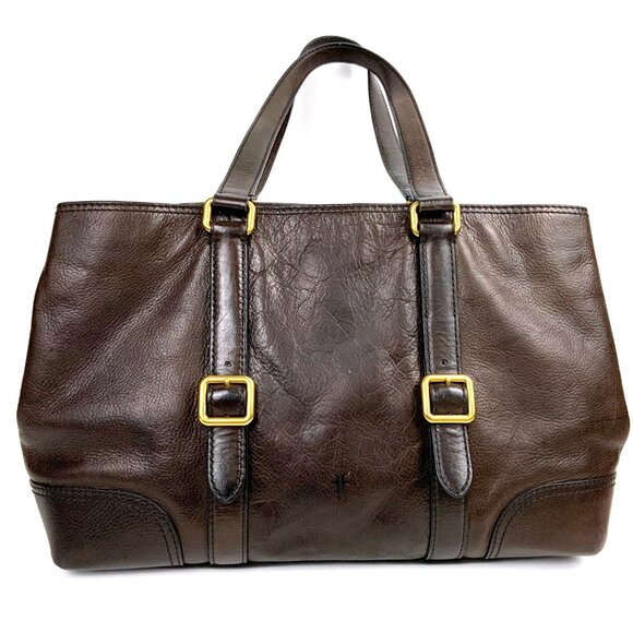 Frye CLAUDE Tote Shopper Business Shoulder Bag Leather Chocolate Brown - Picture 3 of 16